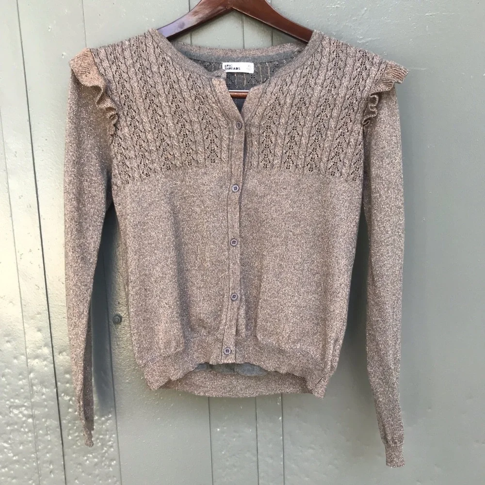 Threads Ruffle Sweater sz Small - Picture 8 of 9